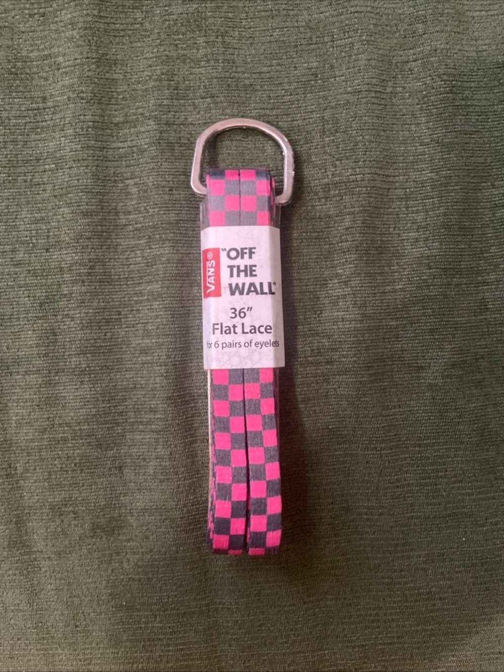 Vans Pink and Black Checkered 36" Flat Lace